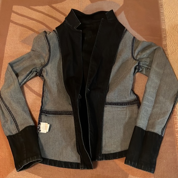 Calvin Klein Stretch denim blazer; dark blue - Picture 10 of 12